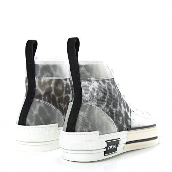 CHRISTIAN DIOR Canvas Leopard Print Mens B23 High Top
