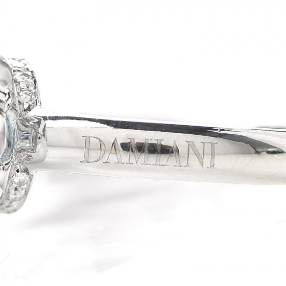DAMIANI 18K White Gold Diamond Aquamarine Minou Ring 56 7.75
