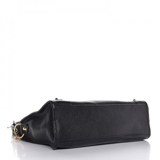 メル74887様 BALENCIAGA Chevre Gold Metallic Edge Hardware S City Black