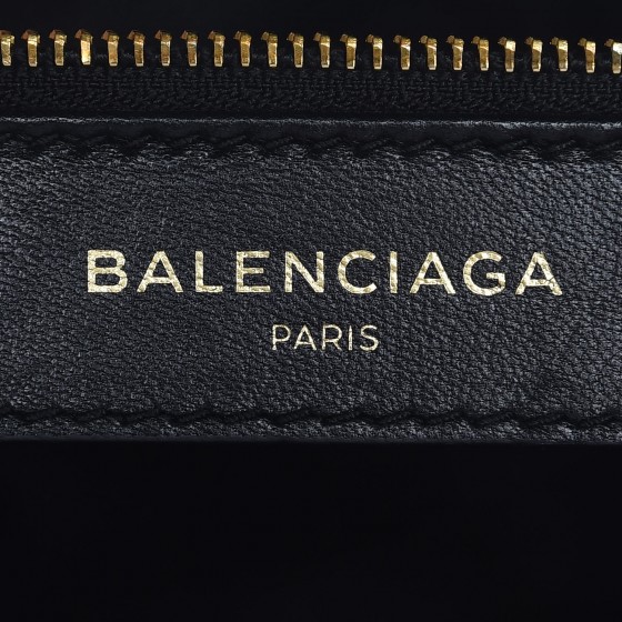メル74887様 BALENCIAGA Chevre Gold Metallic Edge Hardware S City Black