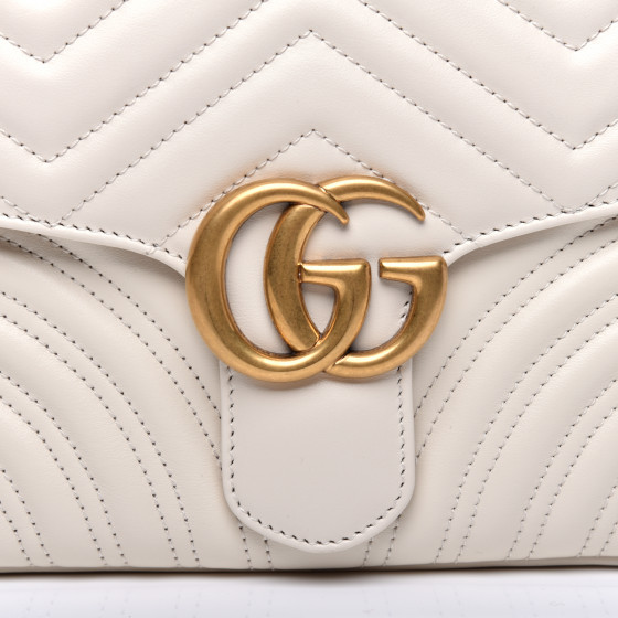 GUCCI Calfskin Matelasse Sylvie Web Small GG Marmont Top