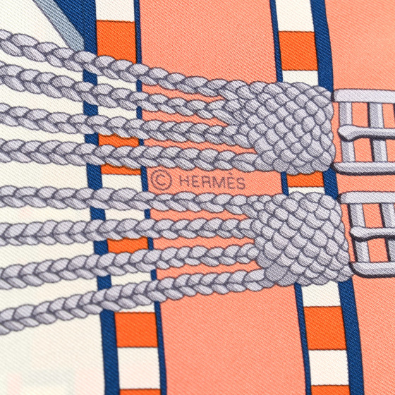 HERMES Silk Sangles En Zigzag Scarf 90 877269 | FASHIONPHILE