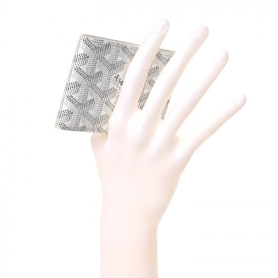 GOYARD Goyardine Insert Victoire Card Wallet White 1082600