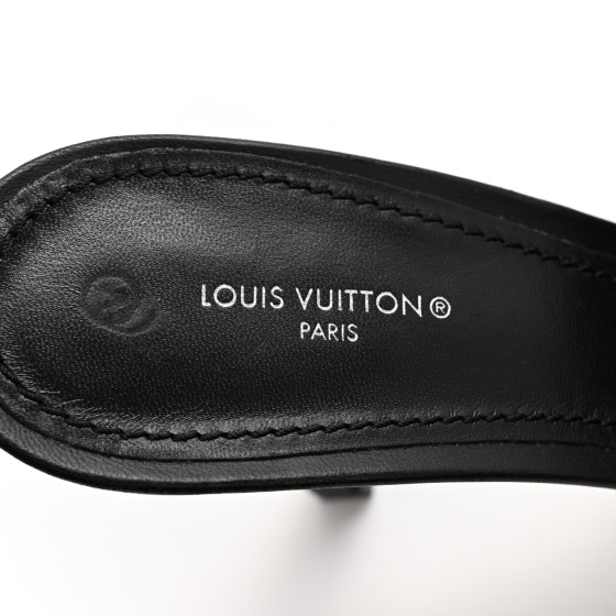 LOUIS VUITTON Lambskin Embossed Monogram Revival High Heel