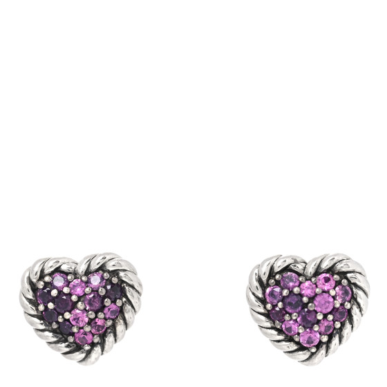 ゆん DAVID YURMAN Sterling Silver Pink Sapphire Petite Pave Heart