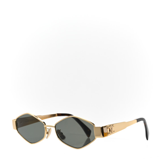 【送料&関税込】Celine l Triomphe Cl40254u - Gold Sungla Celine CL40254U 30N Triomphe Metal Sunglasses Gold Frame