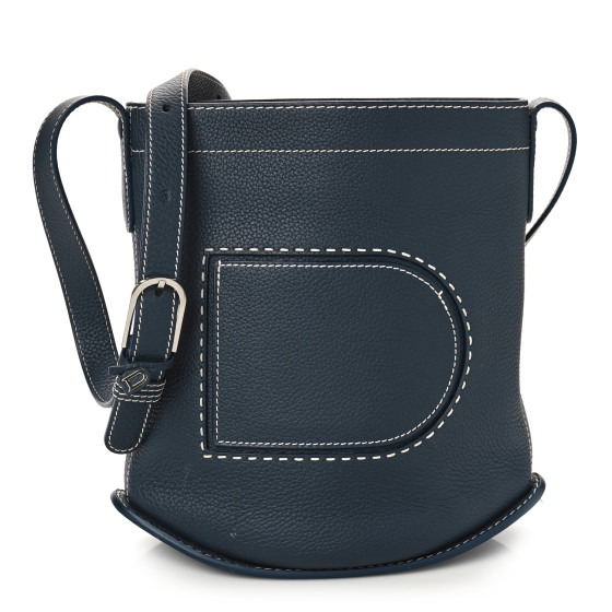 DELVAUX デルヴォー Pin Daily Surpique バッグ レザー メンズ DELVAUX Taurillon Pin Daily Surpique Bucket Navy 1244380