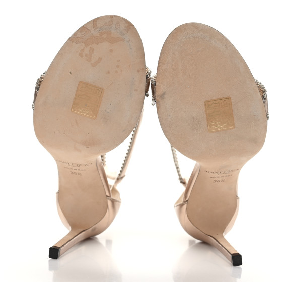 JIMMY CHOO Metallic Nappa Jewel Dochas 100 Open Toe Sandals