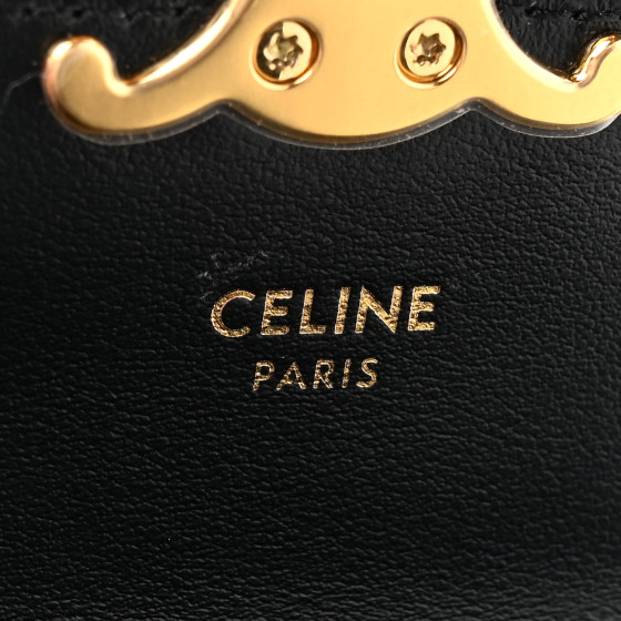CELINE◆TRIOMPHEゴールド刻印ボタン スリット スカート BLACK CELINE◇TRIOMPHEゴールド刻印ボタン スリット スカート BLACK