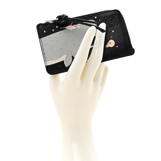 LOEWE X SUNA FUJITA Smooth Calfskin Whale Zipped Card Coin