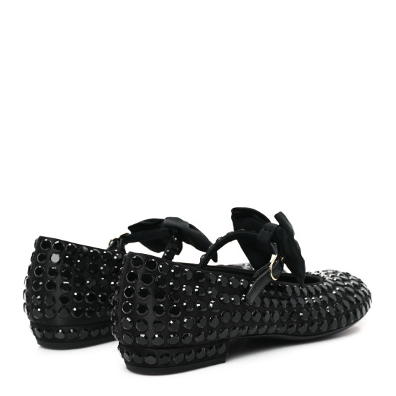 靴 Mary Jane Crystal Ribbon Satin Flats 37 CHANEL Satin Strass Bow Mary Jane Flats 37 Black 1650626