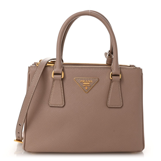 PRADA Saffiano Mini Galleria Double Zip Tote Cipria 1657036