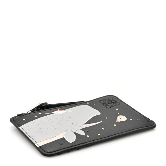 輝い X LOEWE SUNA Coin Card Zipped Whale Calfskin Smooth FUJITA 小物