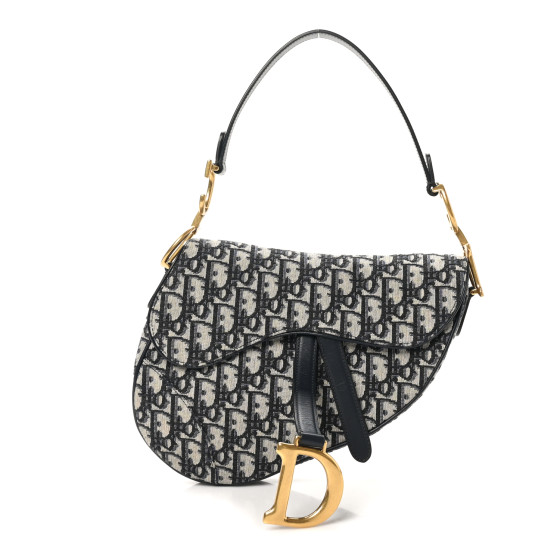 CHRISTIAN DIOR Oblique Saddle Bag Blue 1657851 | FASHIONPHILE