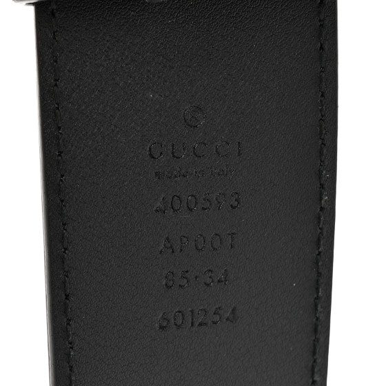 GUCCI Faded Calfskin Double G 40mm Belt 85 34 Black 1657198