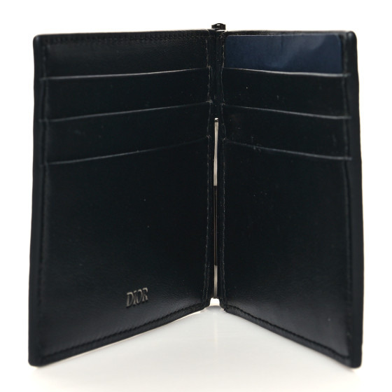 【無料郵送/関税込/正規品】 Dior CD Diamond Canvas Wallet Bla CHRISTIAN DIOR Coated Canvas Calfskin CD Diamond Bifold