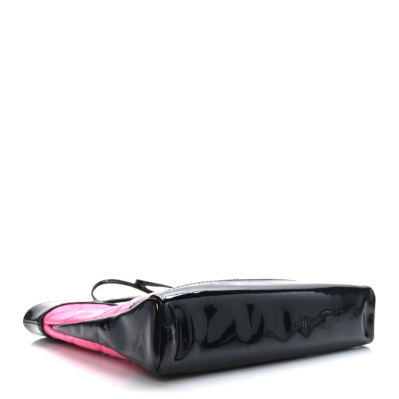 CHANEL Patent Calfskin Quilted Mini 31 Shopping Bag Pink
