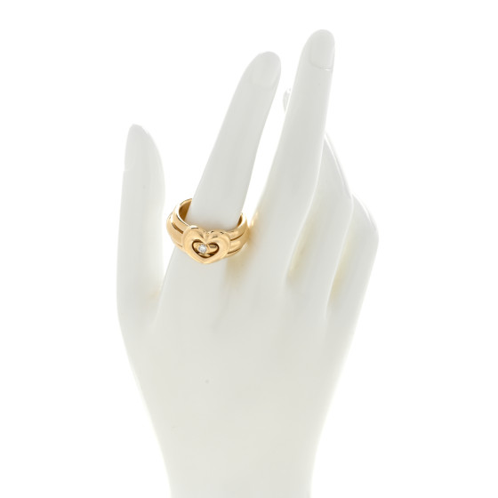 PIAGET 18K Yellow Gold Diamond Possession Heart Ring 60 9