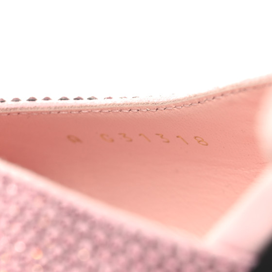 CHANEL Strass Grosgrain Cap Toe CC Slingback Pumps 38 Pink