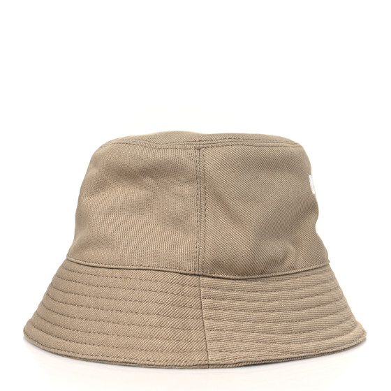 PRADA Re-Nylon Logo Embroidered Womens Bucket Hat S Kaki