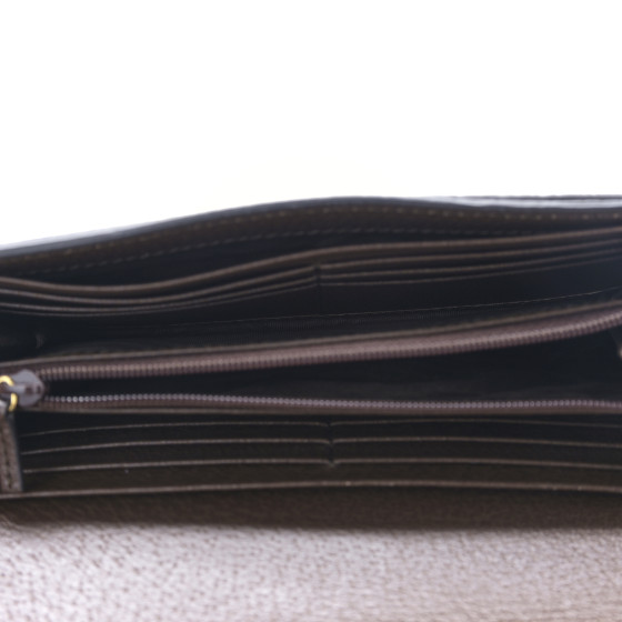 長財布 EBONY OPHIDIA GG WALLET Ophidia zip around wallet in beige and brown GG Supreme
