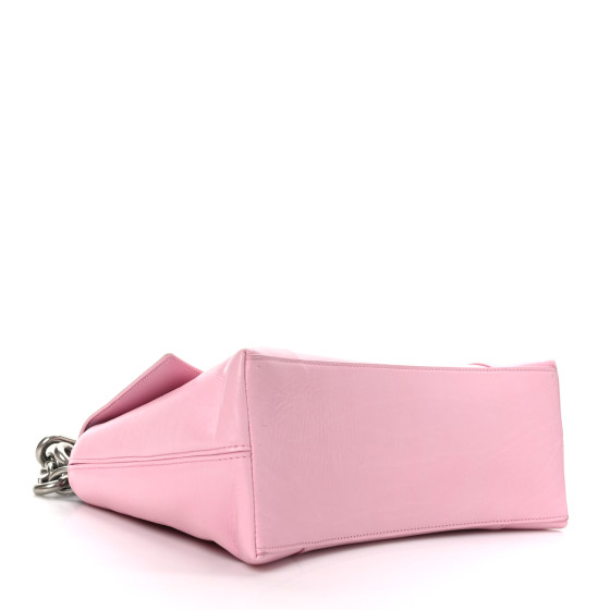 BALENCIAGA Calfskin S Downtown Shoulder Bag Candy Pink Black