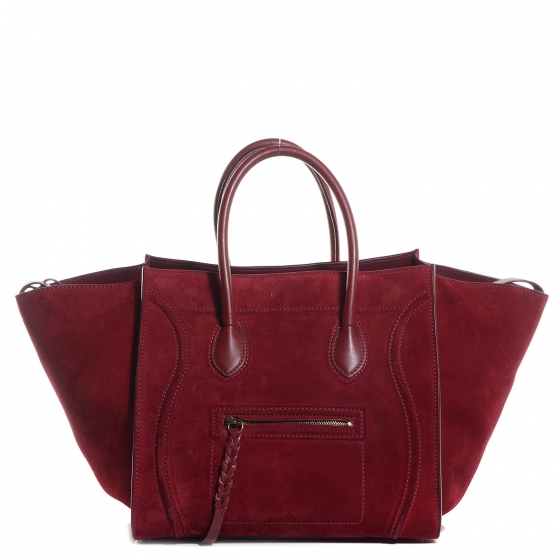 トートバッグ × ヴィンテージ(中古) Celine Medium Red Phantom Luggage Handbag Celine Red Drummed Leather Medium Phantom Luggage Tote Bag