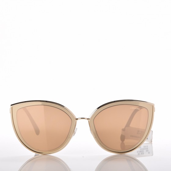 CHANEL Metal Cat Eye Sunglasses 4222 Gold 187550 | FASHIONPHILE