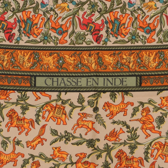 HERMES CHASSE EN INDE シルクスカーフ HERMES - □新品同様□ HERMES エルメス CHASSE EN INDE【インド