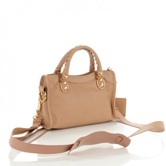 Balenciaga ベージュ ミニシティ　ゴールド Balenciaga Beige Classic mini City Crossbody ○ Labellov