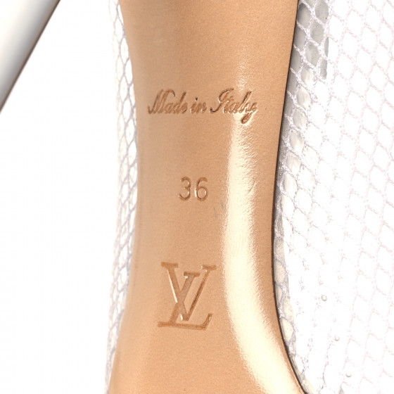 LOUIS VUITTON Calfskin Mesh PVC Urban Twist Pumps 36 White