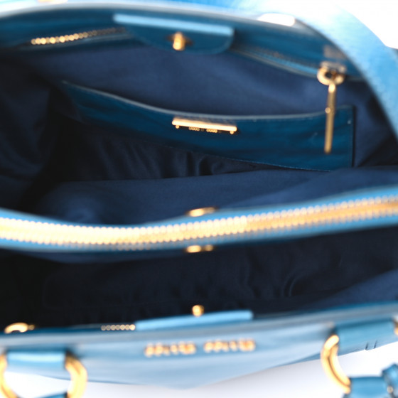 Mi MILO バック MIU MIU Vitello Shine Top Handle Satchel Oceano 982718
