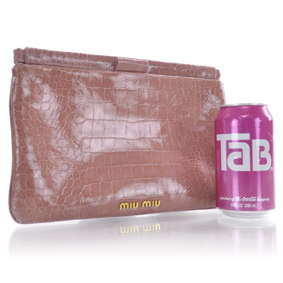 MIU MIU Crocodile Embossed Leather St Cocco Lux Clutch Bag