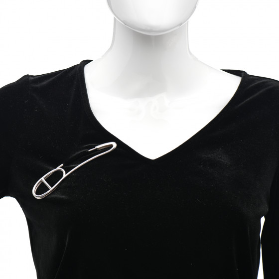 ジャケットの襟や帽子にHermes\tChaine d'ancre Punk GMブローチ HERMES Sterling Silver Chaine d'Ancre Punk Brooch Pin