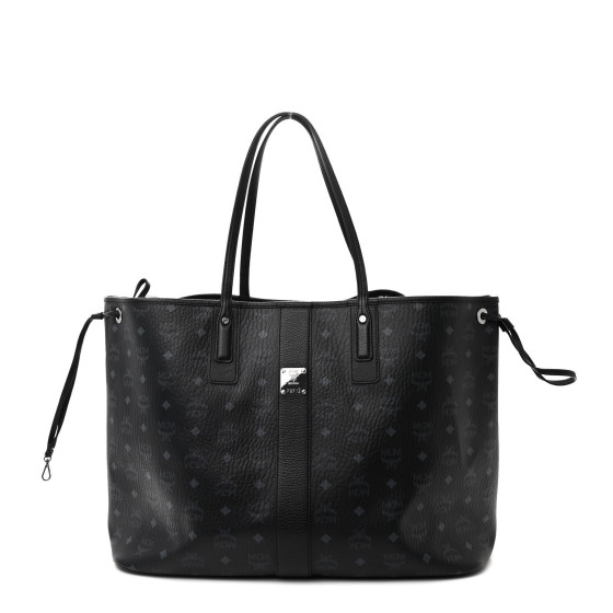 MCM Visetos Large Liz Reversible Shopper Tote Black 1608922