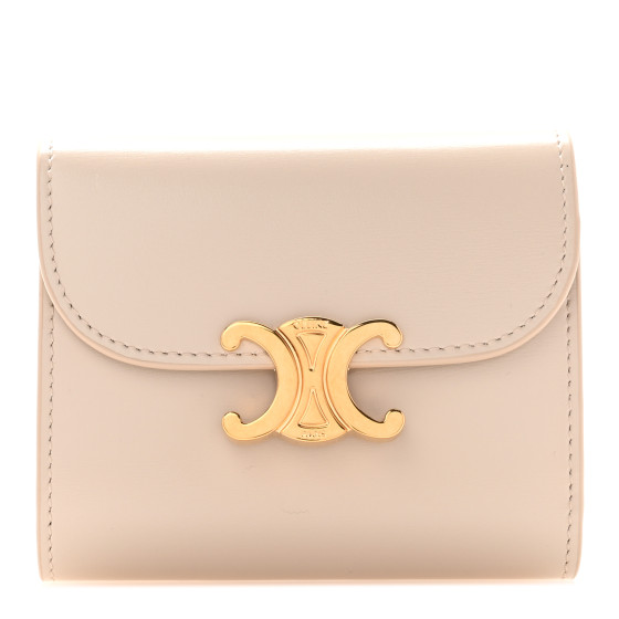 ☆☆CELINE☆☆ Celine Half Wallet Small Triomphe Shiny Calfs CELINE Small Wallet TRIOMPHE in Shiny calfskin | REVERSIBLE