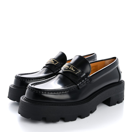 Dior Boy プラットフォーム ローファー Dior Boy Platform Loafer Black Brushed Calfskin | DIOR