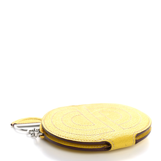 HERMES Chevre Mysore Mini In-The-Loop Card Holder Jaune De