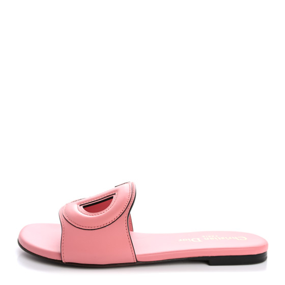 【幸福感♪】DIOR D-Club スライド/ミュール CHRISTIAN DIOR Calfskin D-Club Mule Sandal 35 Peach Boss