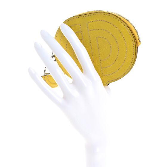 HERMES Chevre Mysore Mini In-The-Loop Card Holder Jaune De