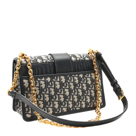 CHRISTIAN DIOR Oblique 30 Montaigne Chain Flap Bag Blue