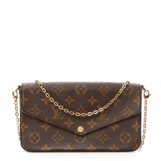 LOUIS VUITTON Monogram Pochette Felicie Chain Wallet Fuchsia