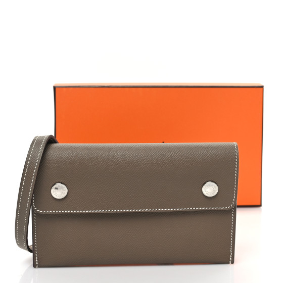 【カラバリ有！】HERMES Hermesnap wallet／Etoupe カラバリ有！】HERMES Hermesnap wallet／Etoupe (HERMES