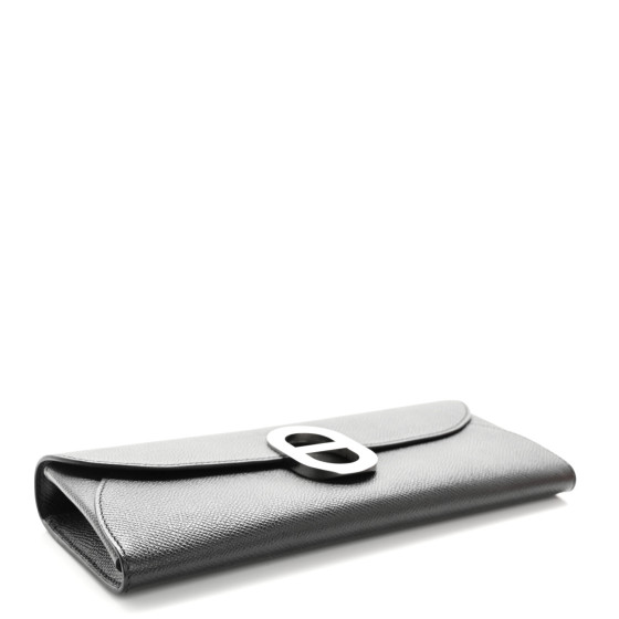HERMES Epsom Maillon Wallet To Go Black 1625119 | FASHIONPHILE