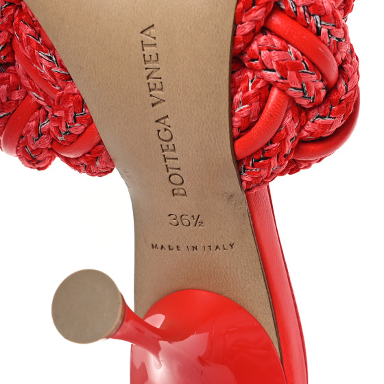 BOTTEGA VENETA Lambskin Fabric Weave Intrecciato Dot Sandals