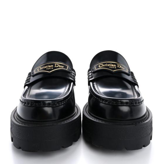 CHRISTIAN DIOR Brushed Calfskin Boy Platform Loafers 36