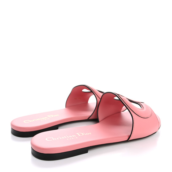 【幸福感♪】DIOR D-Club スライド/ミュール CHRISTIAN DIOR Calfskin D-Club Mule Sandal 35 Peach Boss
