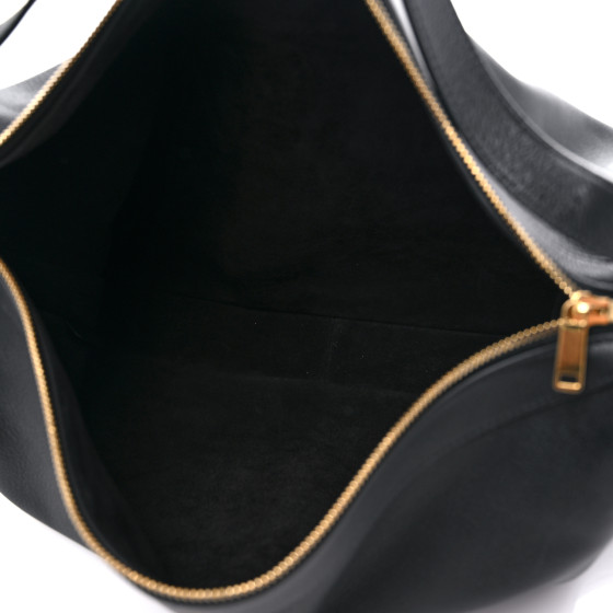 CELINE Supple Calfskin Large Romy Shoulder Bag Black 1321159