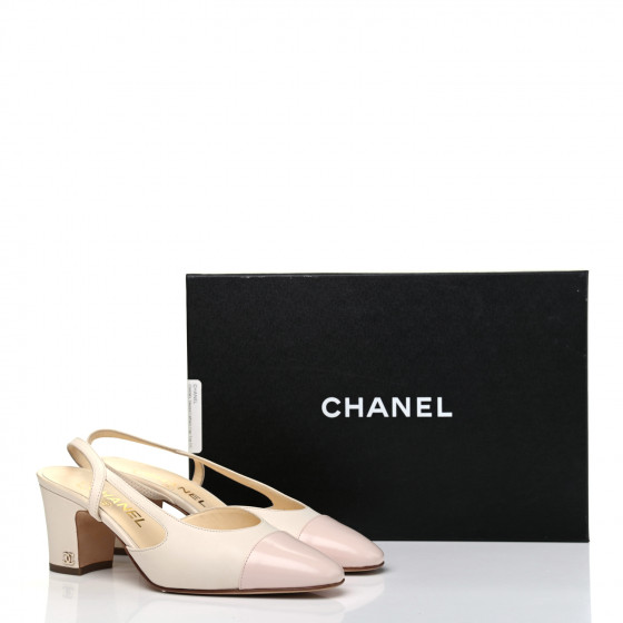歩くたび、気品♡【CHANEL】ミュール CHANEL Lambskin Patent Quilted Cap Toe CC Slingback Flats 36