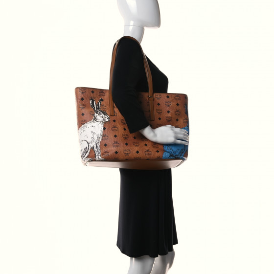MCM Visetos Anya Hide And Seek Rabbit Medium Shopper Tote